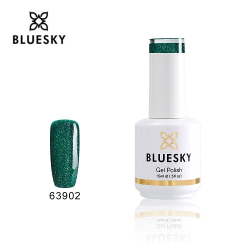 BLUESKY Esmalte gel 63902 Verde Navidad Glitter pequeños