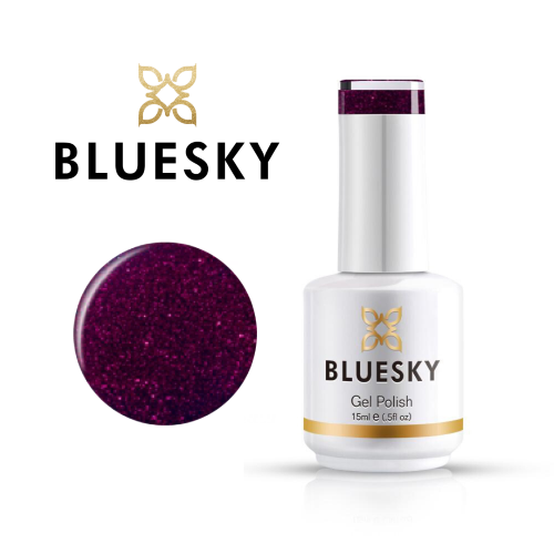 BLUESKY Esmalte Gel 80545 Burdeo Glitter rojo