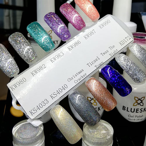 BLUESKY Esmalte Gel KS4033 - Dorado holográfico
