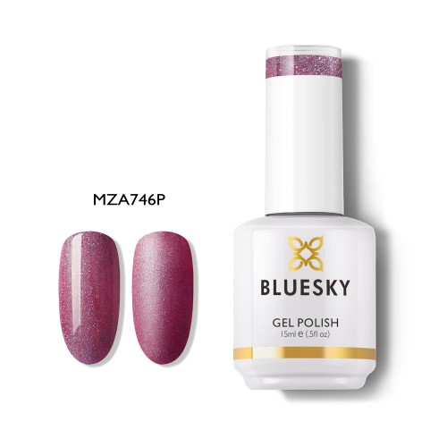 BLUESKY Esmalte Gel MZA746 Ciruela con micro glitter