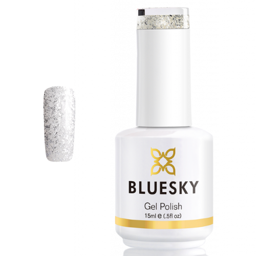 BLUESKY Esmalte Gel PLATINUM 07 MIX GLITTER PLATEADO