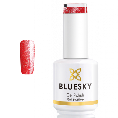 BLUESKY Esmalte Gel PLATINUM 17 GLITTER ROJO ANARANJADO