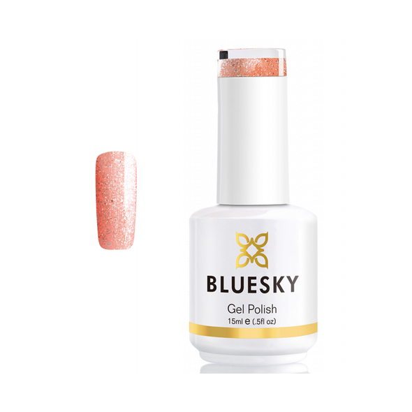 BLUESKY Esmalte Gel PLATINUM 19 GLITTER NARANJO