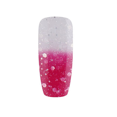 BLUESKY Esmalte Gel Termo TC21 Blanco traslucido a Fucsia con glitter