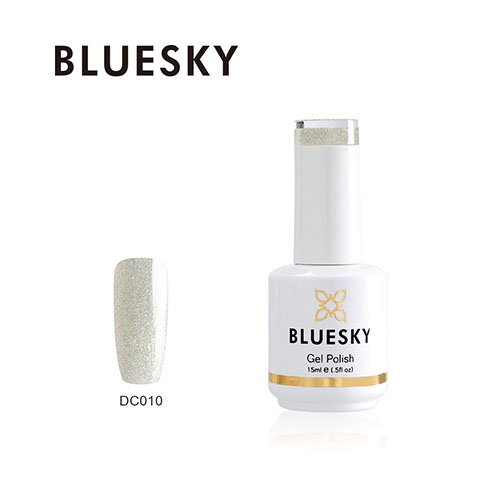 BLUESKY Esmalte Gel DC10 Transparente tornasol con mix de glitter