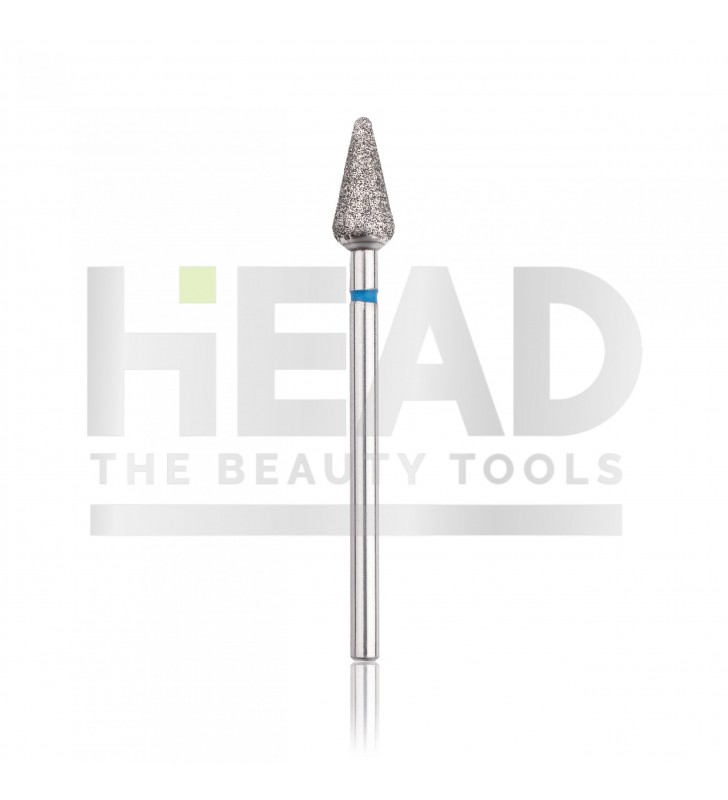 HEAD Fresa de diamante (cono redondeado) azul, L- 12,0 mm, Ø5,0 mm