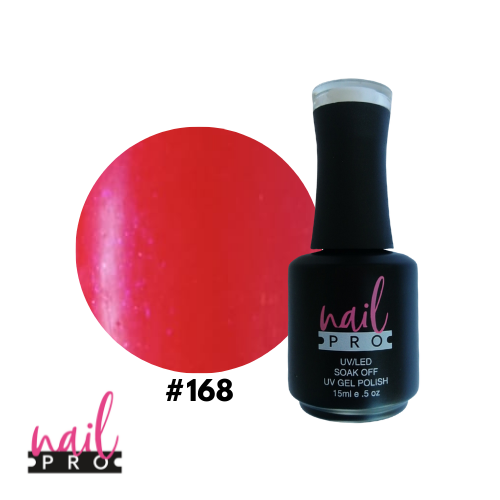 NAIL PRO Esmalte Permanente 168 Rojo anaranjado perlado