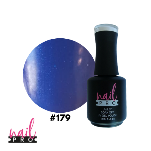 NAIL PRO Esmalte Permanente 179 Azul micro glitter Perlado