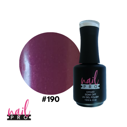 NAIL PRO Esmalte Permanente 190 Morado Burdeo Perlado