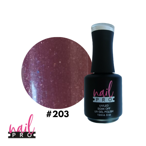 NAIL PRO Esmalte Permanente 203 Morado con Micro glitter