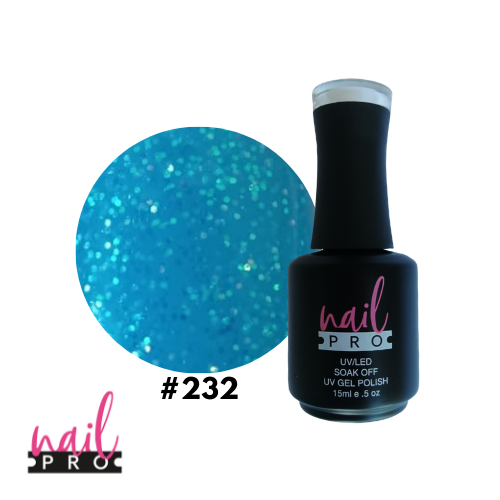NAIL PRO Esmalte Permanente 232 Calipso Glitter turquesa