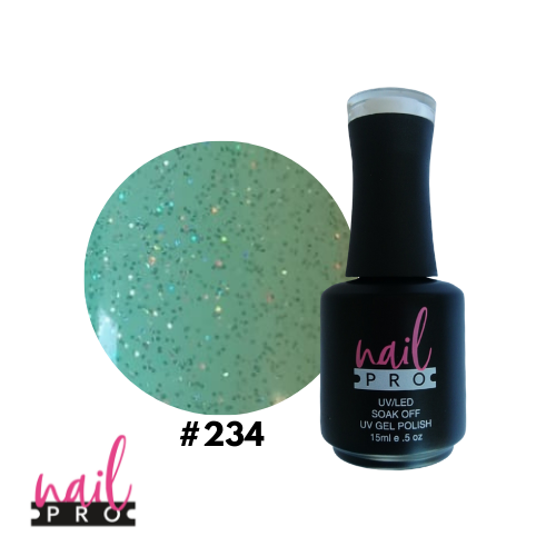 NAIL PRO Esmalte Permanente 234 Verde glitter