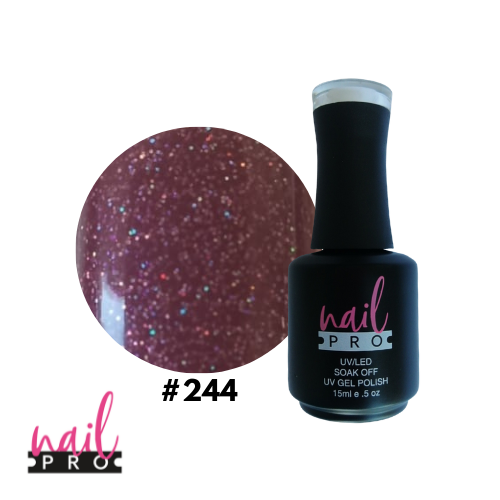 NAIL PRO Esmalte Permanente 244 Morado micro glitter
