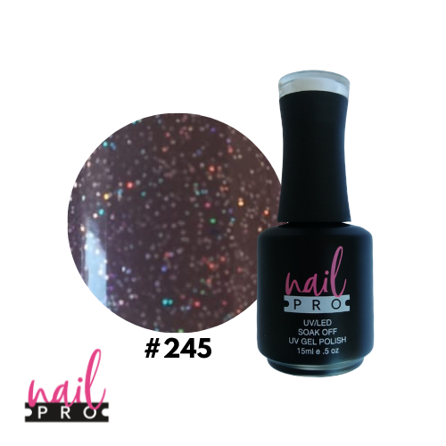 NAIL PRO Esmalte Permanente 245 Morado micro glitter