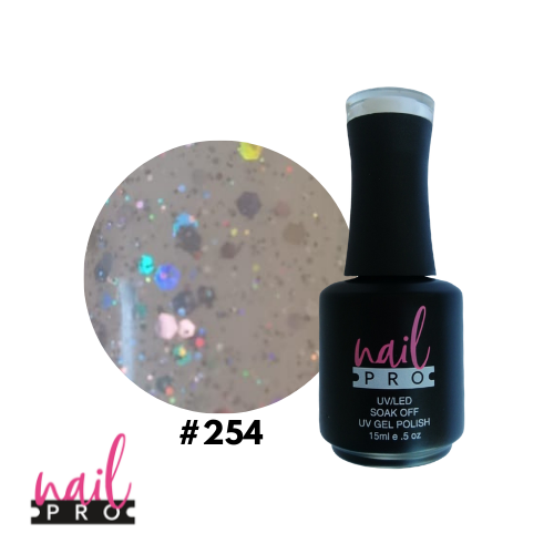 NAIL PRO Esmalte Permanente 254 Glitter Traslúcido holo