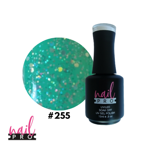 NAIL PRO Esmalte Permanente 255 Menta glitter