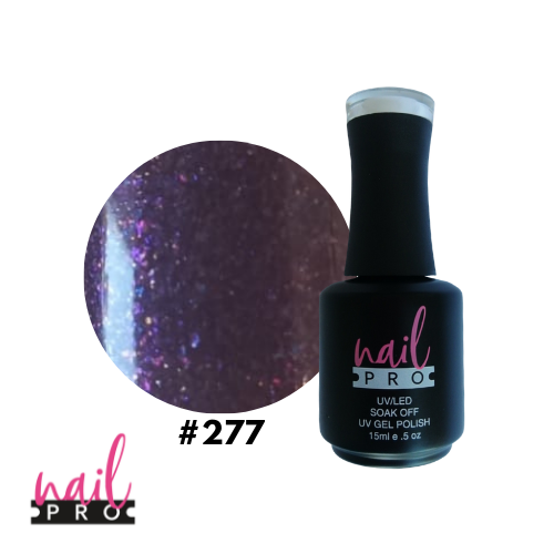 NAIL PRO Esmalte Permanente 277 Morado con microglitter