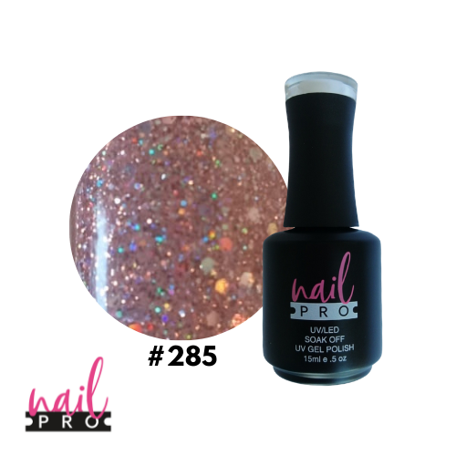 NAIL PRO Esmalte Permanente 285 Rosado con glitter