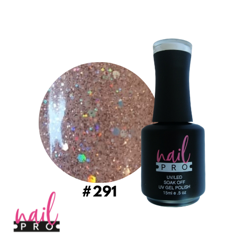 NAIL PRO Esmalte Permanente 291 Champagne Rosa con glitter