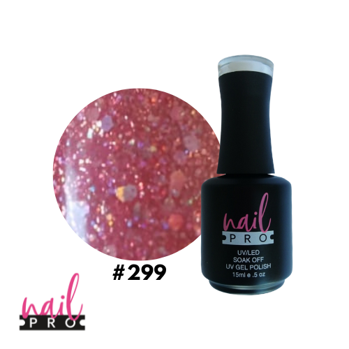 NAIL PRO Esmalte Permanente 299 Rosado claro Glitter