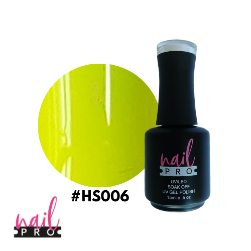 NAIL PRO Esmalte Permanente HS006 Amarillo verdoso fluor