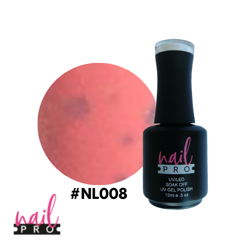 NAIL PRO Esmalte Permanente NL008 Damasco manchitas celeste y verde