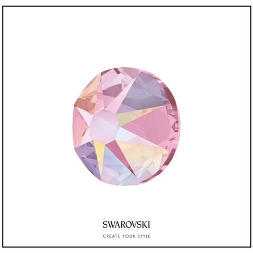 Swarovski 50 Cristales - Light Rose Aurora Boreale SS12
